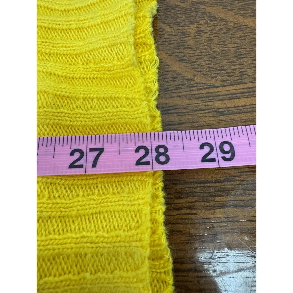 Coogi Sweater Mens Medium Yellow Cable Knit Crewneck Pullover Australia‎ 3D